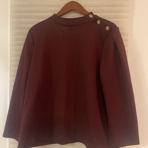 Mock neck maroon blouse
